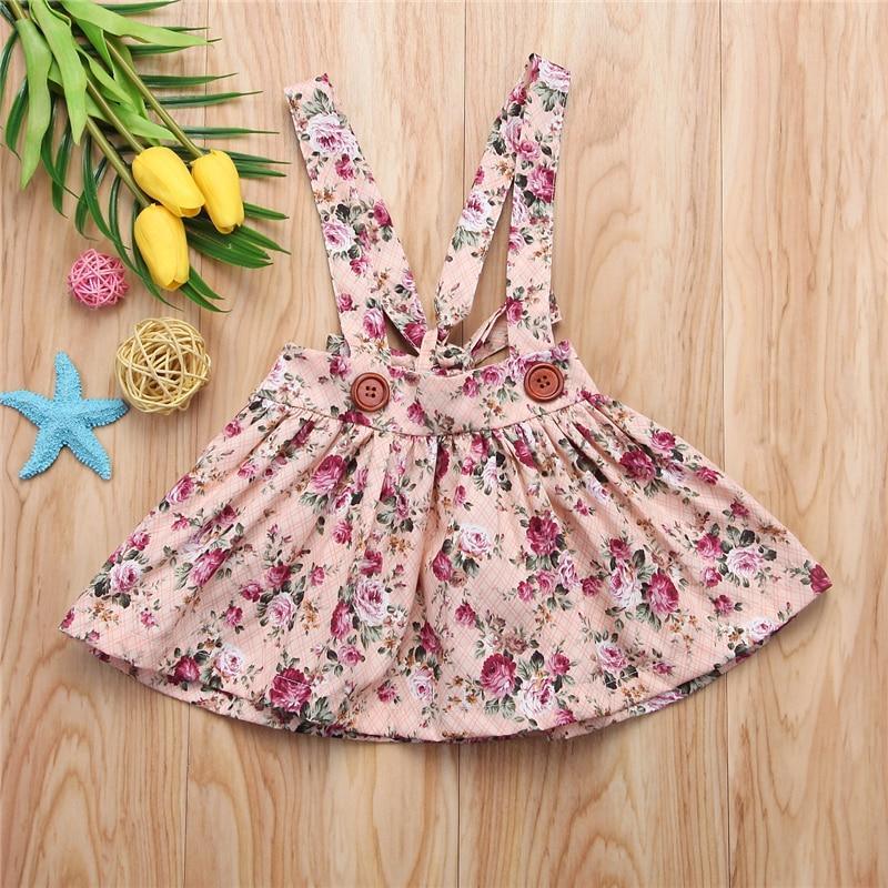 Luxury Modern Summer Fashion Toddler Kids Baby Girls Floral Printing Sleeveless Clothes Party Strap Tutu Dress For Girls