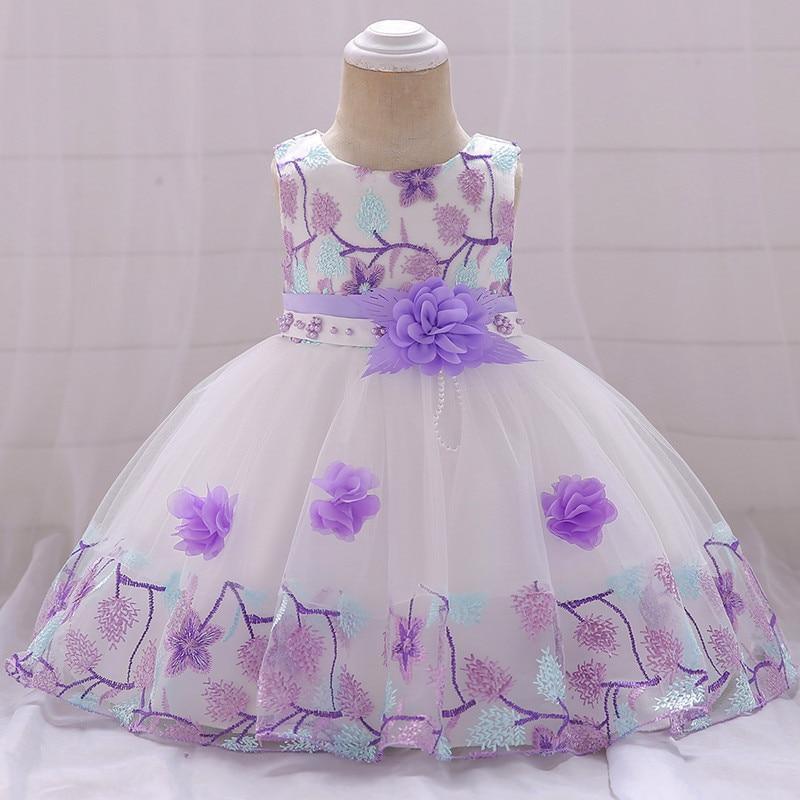 Luxury Elegant Handamde Girls Baby Dresses Lace Tulle Baptism Dresses for Party and Wedding Baby Clothing Dress