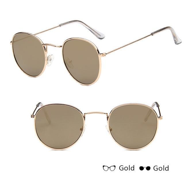 Leon Elegant Unisex Woman and Man Classic Round Sunglasses Designer Glasses Lady Round Luxury Retro Sunglasses With Vintage Mirror Oculos De Sol Gafas