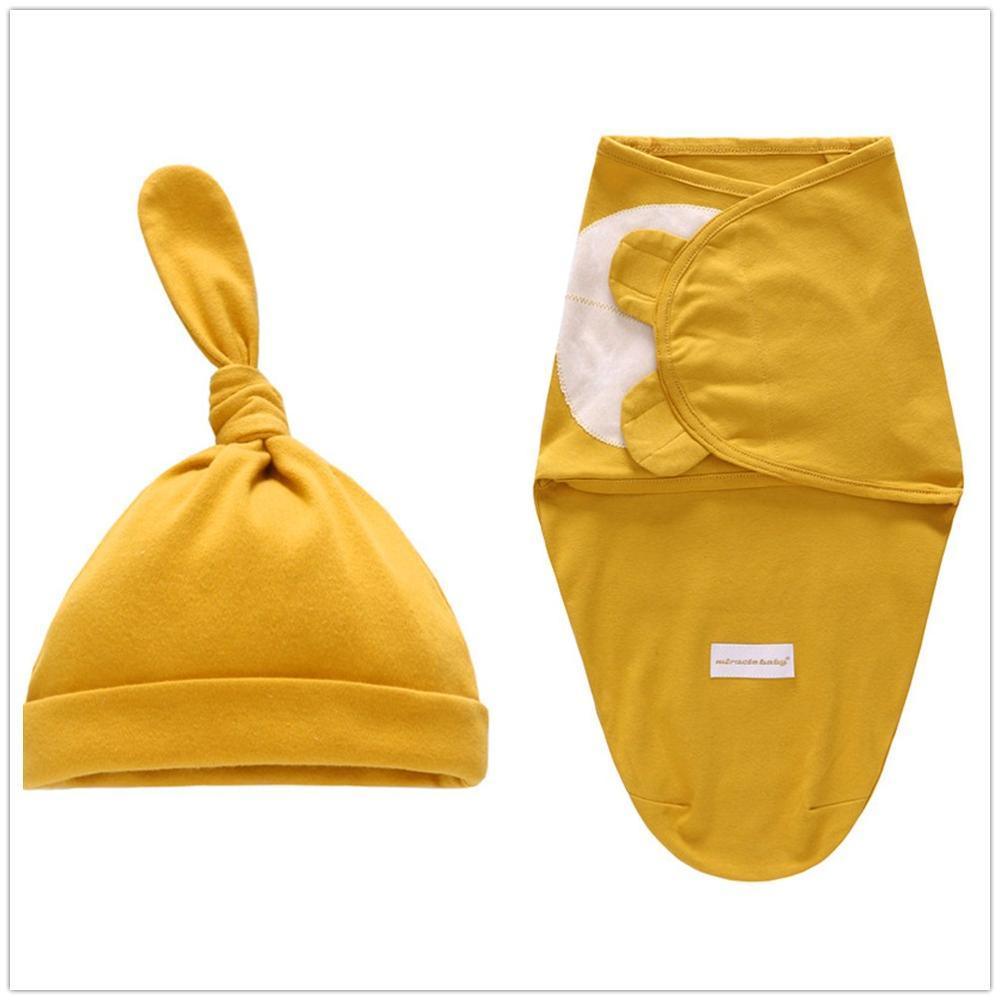 Baby Swaddle Blanket With Cap For Newborn Wrap Cotton Swaddling Bag Baby Envelope Sleep sack Blanket .