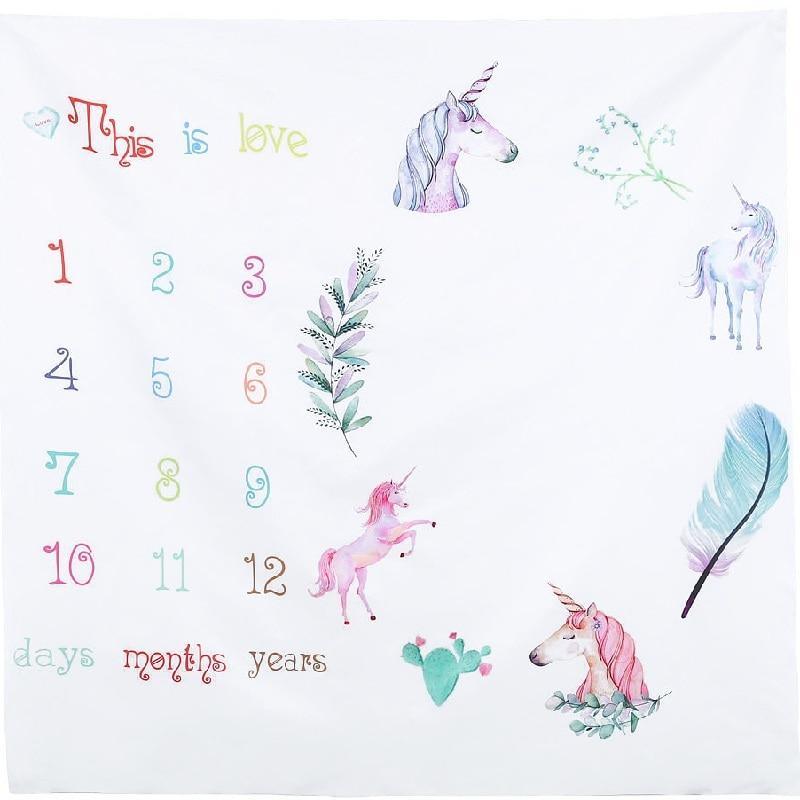 Cartoon Pattern Baby Photo Props Background Blankets Play Mats Backdrop Cloth Calendar Photo Accessories Blanket For Baby