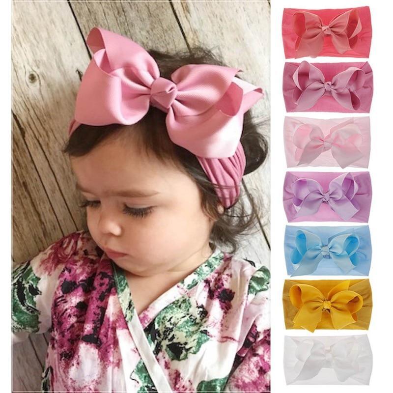 Baby Girls Headbands Hair Accessories Turban Solid Head wear Hair Band Bow Girl Accessories