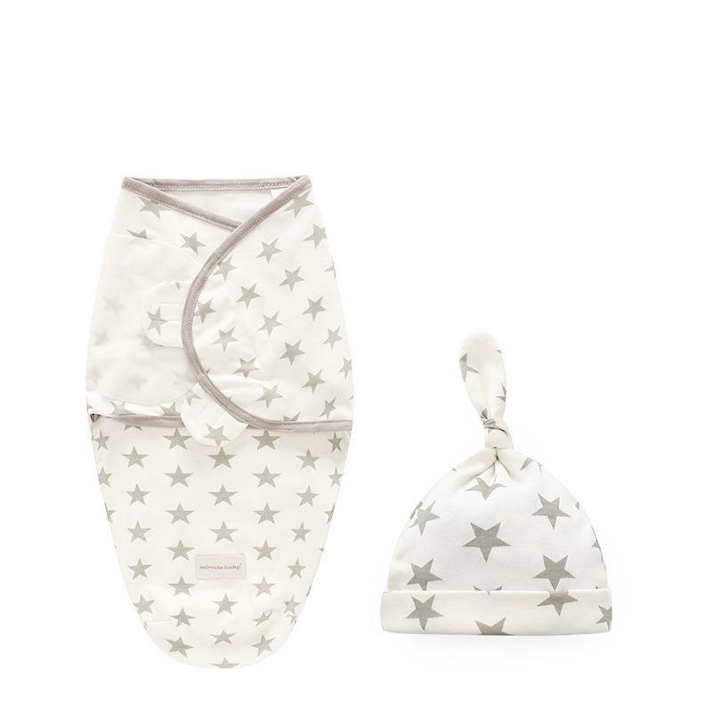 Baby Swaddle Blanket With Cap For Newborn Wrap Cotton Swaddling Bag Baby Envelope Sleep sack Blanket .