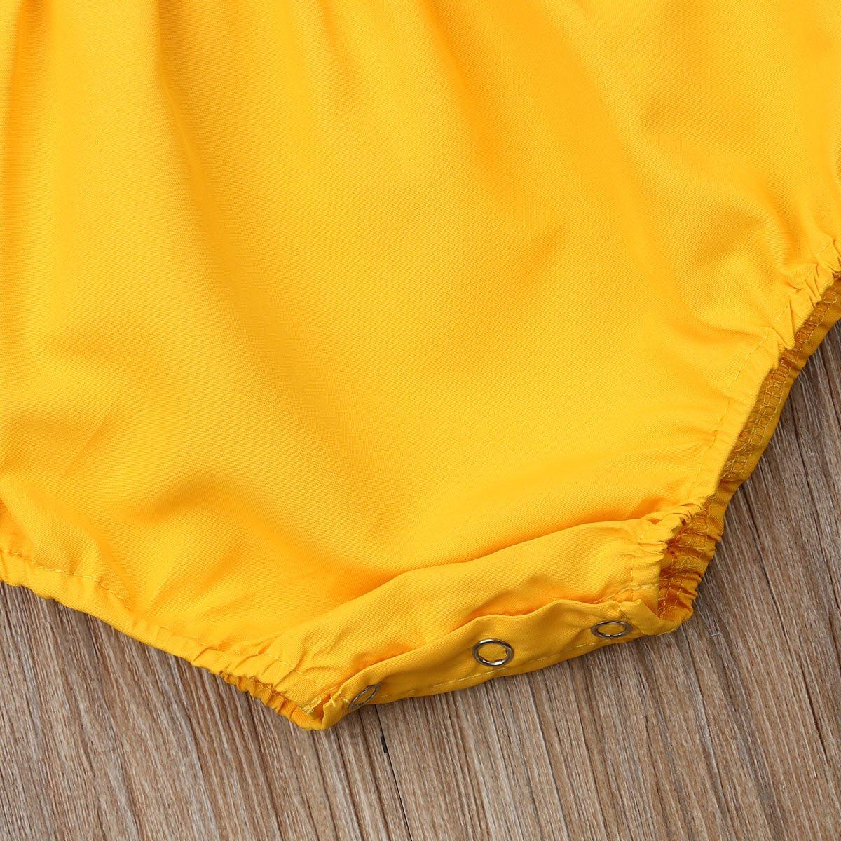 Summer Newborn Baby Girl Clothes Fly Sleeve Sunflower Print Romper Jumpsuit One-Piece Outfit For Girls