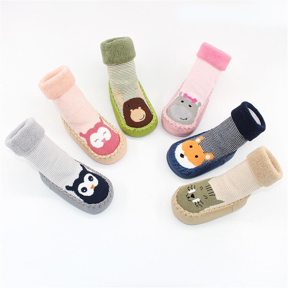 Baby Warm Stretchy Booties Sock With Rubber Soles For Newborn Baby Girl And Boy Socks Slipper