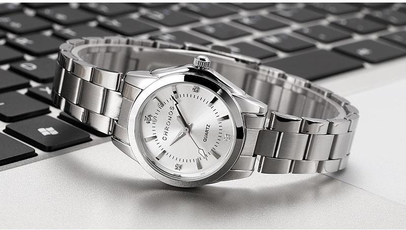 New STEVVEX Women Luxury Rhinestone Stainless Steel Quartz Watches Ladies Business Watch WIth Japanese Quartz Movement For Women and Girls