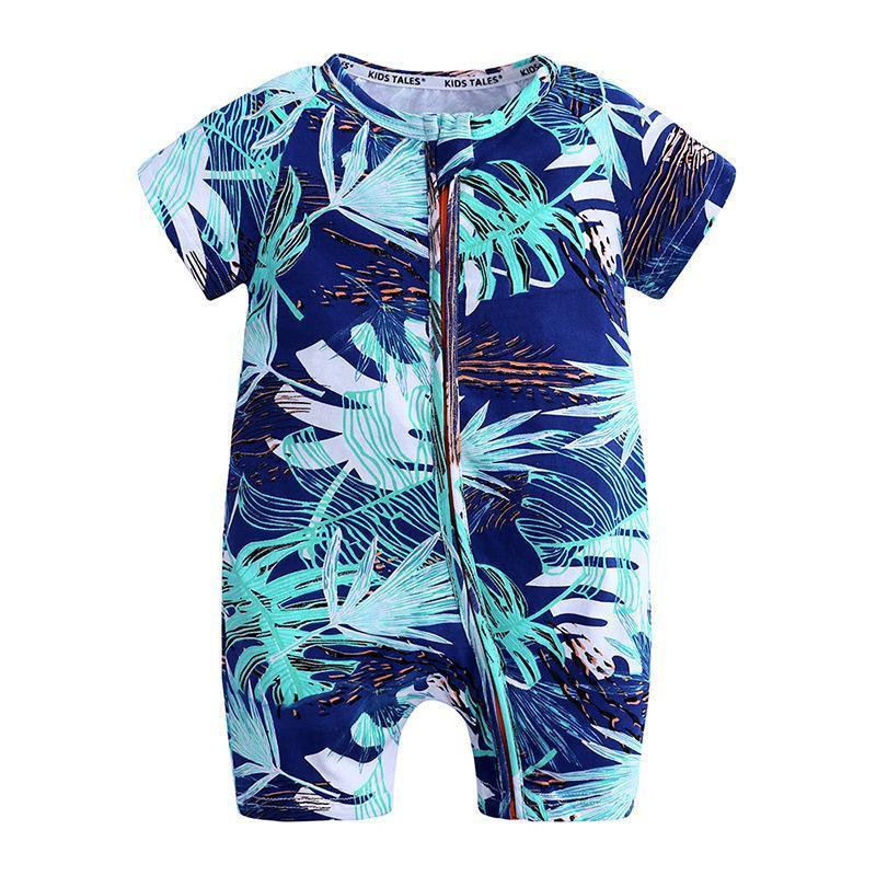 Summer Newborn Fashion Boy and Girls Printed Flower Short-sleeved Romper / jumpsuit For Kids