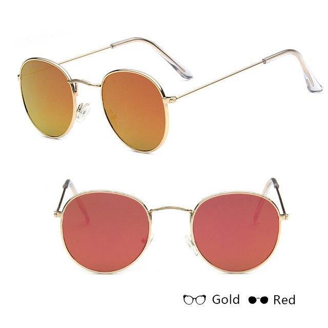 Leon Elegant Unisex Woman and Man Classic Round Sunglasses Designer Glasses Lady Round Luxury Retro Sunglasses With Vintage Mirror Oculos De Sol Gafas