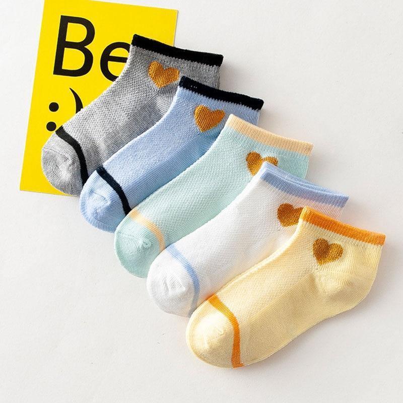 5 Pairs Kids Socks Striped Sock for Children Fashion Sports Elastic Socks Spring Autumn Summer Breathable Soft Socks For Kids