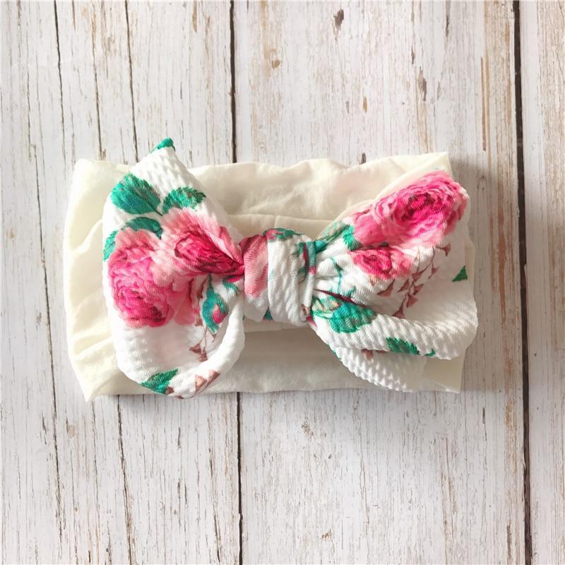 Infant Nylon Print Fabric Headband Baby Girl Headbands for Girls Bows Baby Turban Headwrap Newborn Hairband For Girls