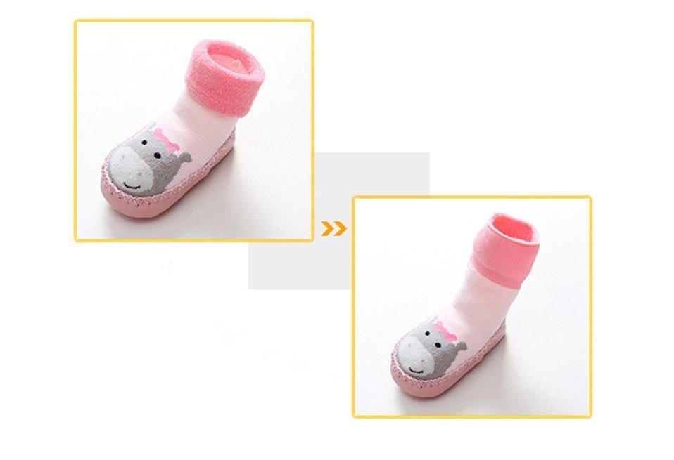 Baby Warm Stretchy Booties Sock With Rubber Soles For Newborn Baby Girl And Boy Socks Slipper