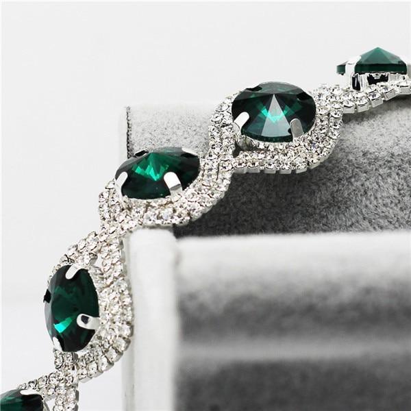 Modern NEW Trend Luxury Woman Elegant Wedding Bridal Jewelry Sets For Women Rhinestone Austrian Crystal Jewelry Set Bracelet Earrings Set