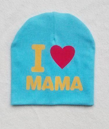 Modern Popular Baby Knitted Warm Cotton Beanie Hat cap For Toddler Baby Kids Cap for Girls & Boys I love Mama Prints Baby Hat Design