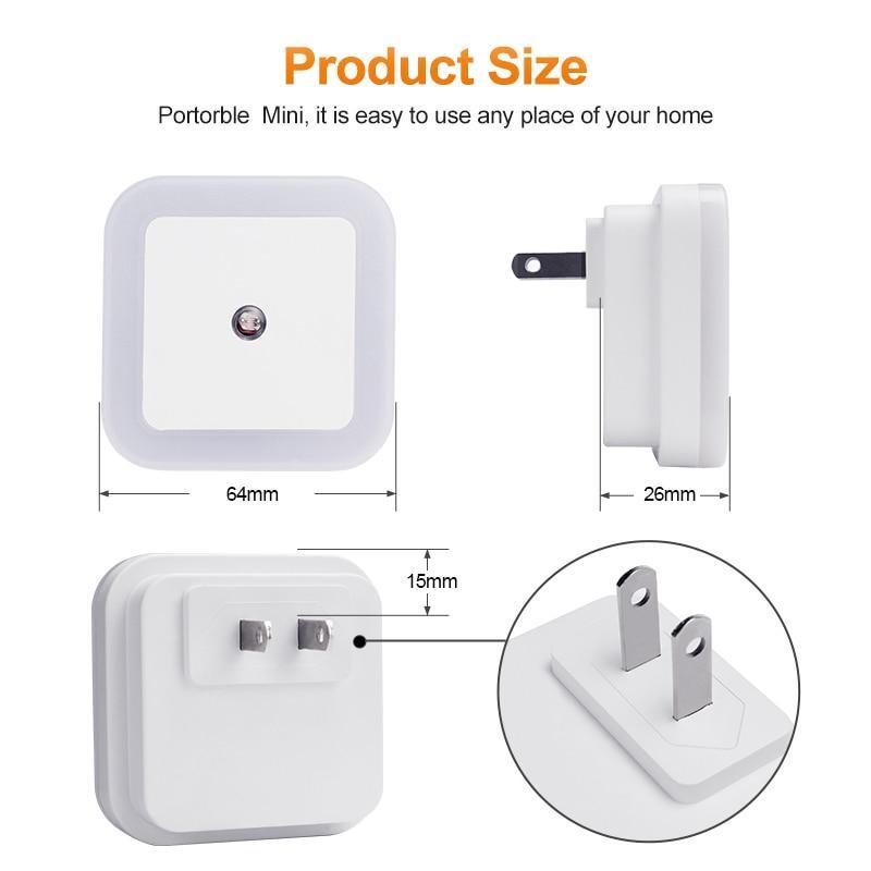STEVVEX LED Night Light Mini Light Sensor Control EU US Plug Nightlight Lamp For Children Kids Living Room Bedroom Lighting