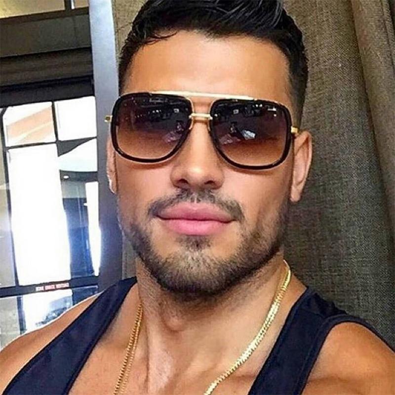 Classic Brand Luxury Square Gold Metal Frame Woman and Man Unisex Top Oversized Bog Frame Elegant Sunglasses For Summer Designer