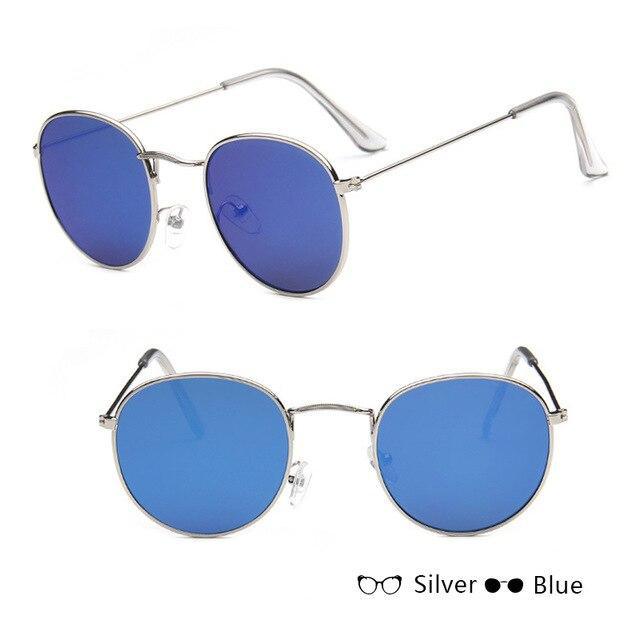 Leon Elegant Unisex Woman and Man Classic Round Sunglasses Designer Glasses Lady Round Luxury Retro Sunglasses With Vintage Mirror Oculos De Sol Gafas