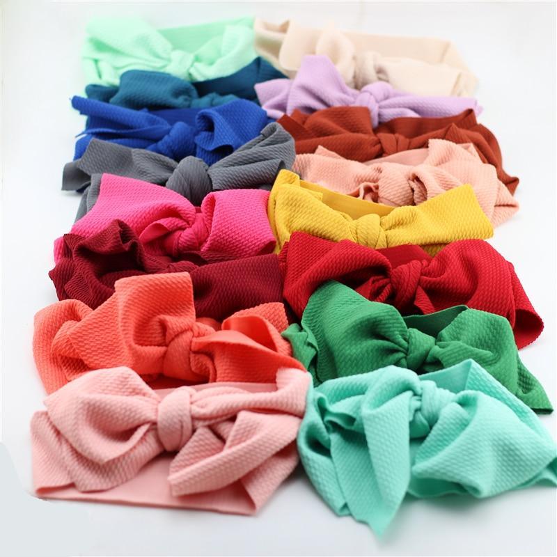Adjustable Big Bow Headwrap Top Knot Headbands Over Sized Bow Hair Turban for Newborn Girl