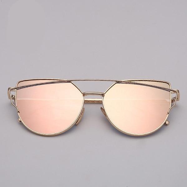 NEW Stevvex Designer Cat eye Sunglasses For Women and Ladies in Vintage Metal Reflective Glasse Mirror Retro Oculos De Sol Gafas Style With UV 400 Protection
