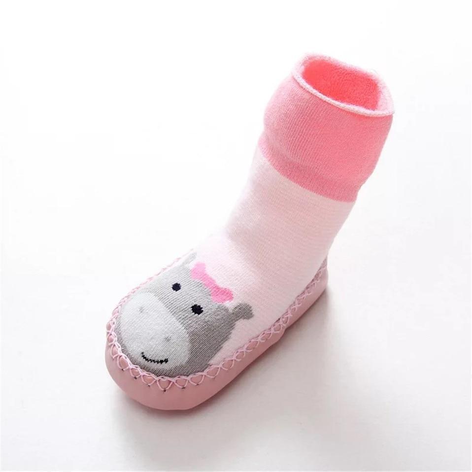 Baby Warm Stretchy Booties Sock With Rubber Soles For Newborn Baby Girl And Boy Socks Slipper