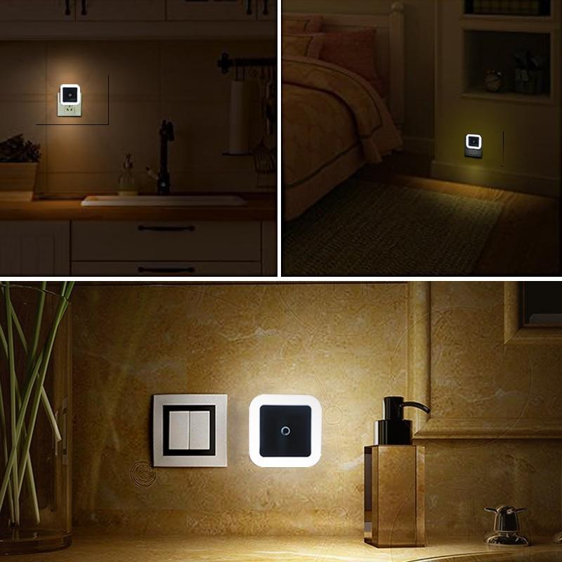 STEVVEX LED Night Light Mini Light Sensor Control EU US Plug Nightlight Lamp For Children Kids Living Room Bedroom Lighting