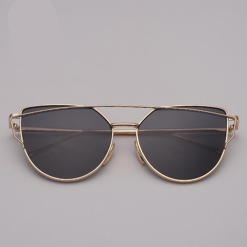 NEW Stevvex Designer Cat eye Sunglasses For Women and Ladies in Vintage Metal Reflective Glasse Mirror Retro Oculos De Sol Gafas Style With UV 400 Protection