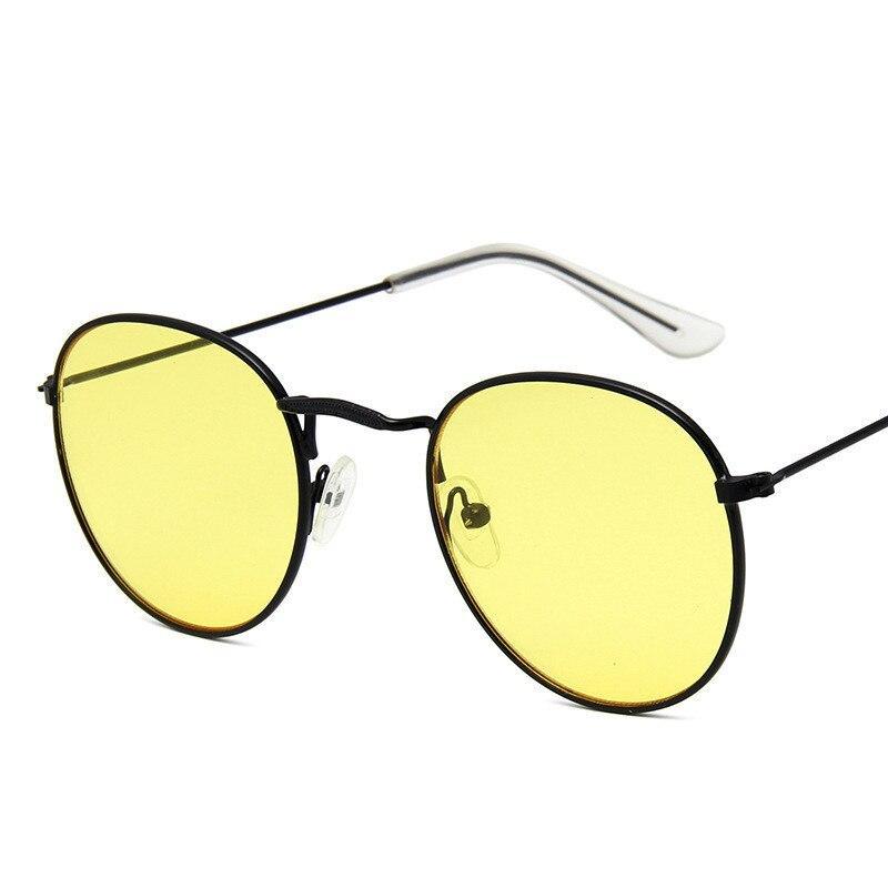 Leon Elegant Unisex Woman and Man Classic Round Sunglasses Designer Glasses Lady Round Luxury Retro Sunglasses With Vintage Mirror Oculos De Sol Gafas