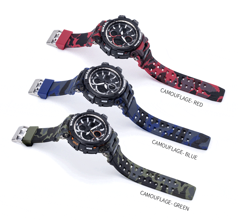 Red Modern Sport Waterproof 50M Men Watches With LED Digital Display In Military Armi Relogio Masculino Style