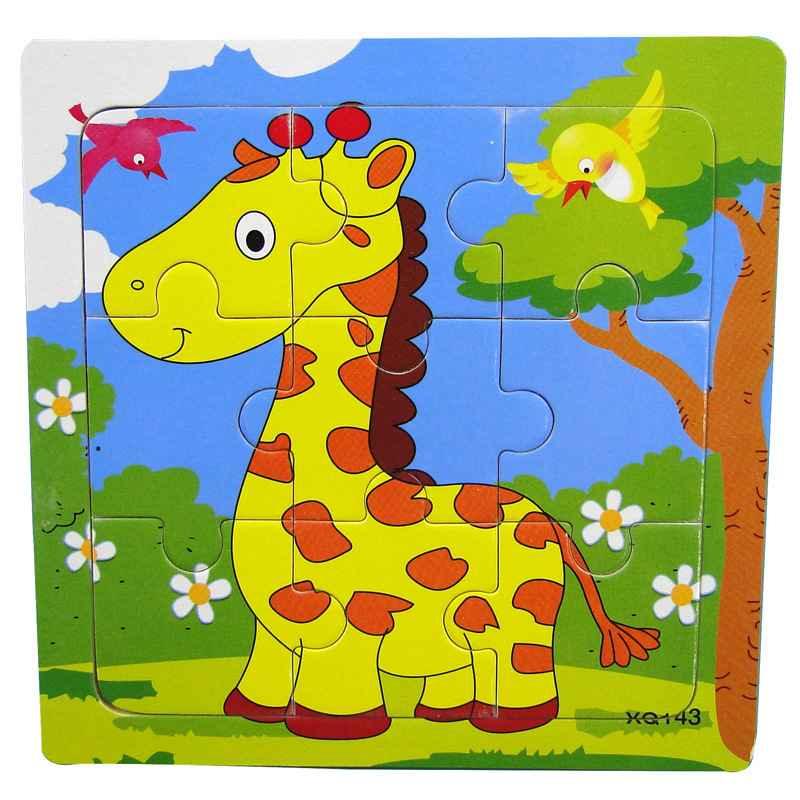 1 Pcs Animal Wooden Puzzles For Children In Wooden 3D Mosaic Puzzles Kids Educational Toys Design For Baby Birthday Gifts