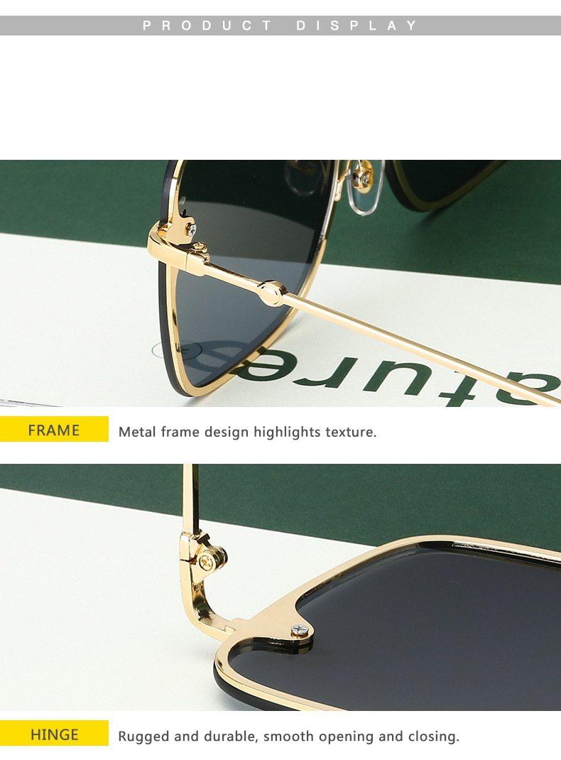 New Fashion Lady Oversize Rimless Square Bee Sunglasses For Women With Small Bee Glasses Design Gradient Sunglasses With UV400