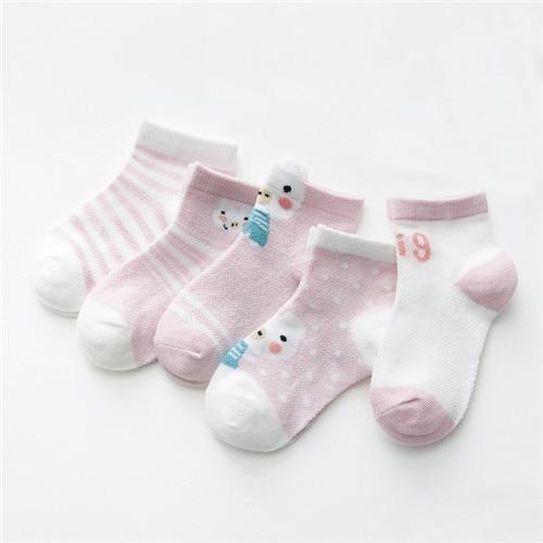 5 Pairs Infant Mesh Thin Cotton Socks For Newborn Baby Girls And Boy Clothes Accessories