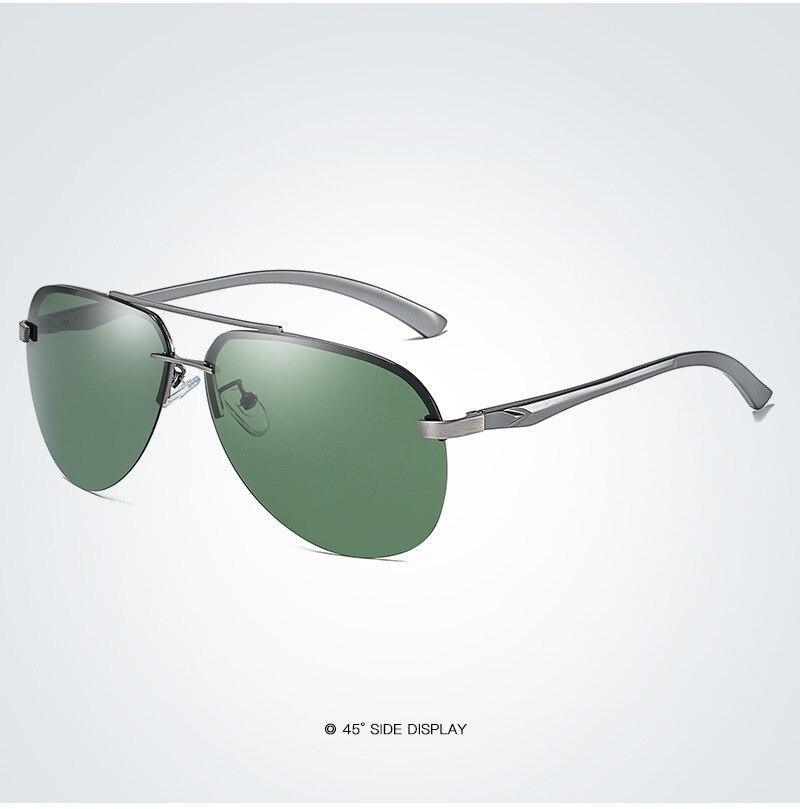 Luxury Aluminium Magnesium Men's Sports Driving Polarized Sunglasses With Stanless Steel Frame Ultra Light Men Glasses In Aviation Pilot Style With UV400 Protection