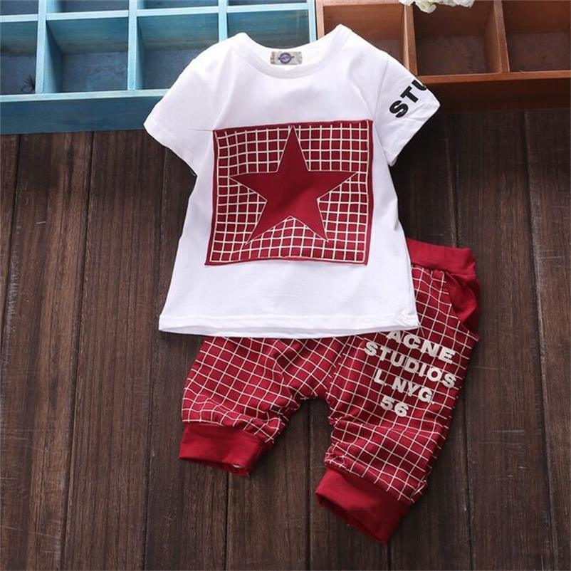 Baby Boy Clothes Winter Kids Clothes Sets T-shirt Pants Suit Star Printed Clothes Newborn For Boys