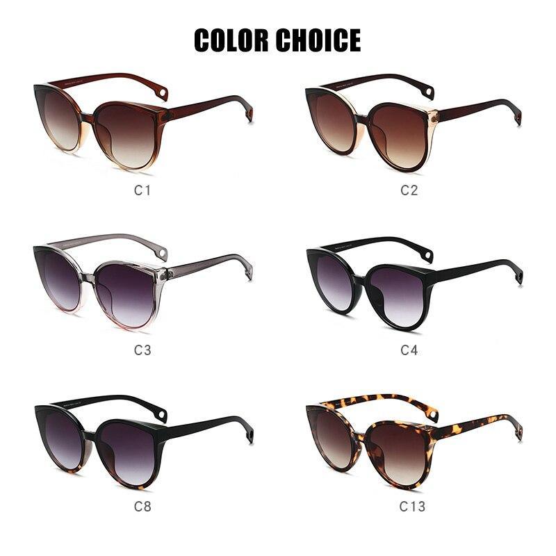 Luxury Modern Elegant Lady Sunglasses WIth Cat Eye Women Eyewear Plastic Frame Clear Lens With UV400 Protection