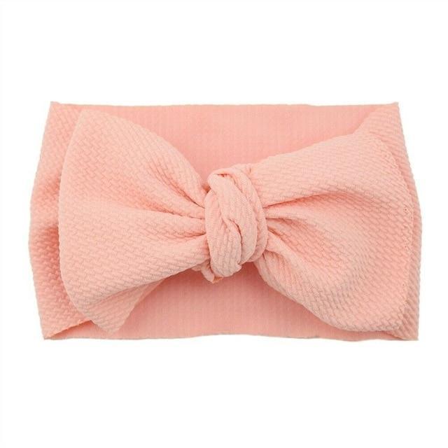 Fashion Trend Big Modern Baby Bow Accessories For Toddler Girls In Solid Bow Hairband Stretch Turban Knot Head Wrap Color for Kids