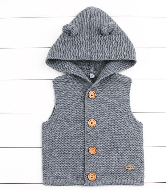 Winter Hooded Knitted Long Sleeve Sweaters For Newborn Babies