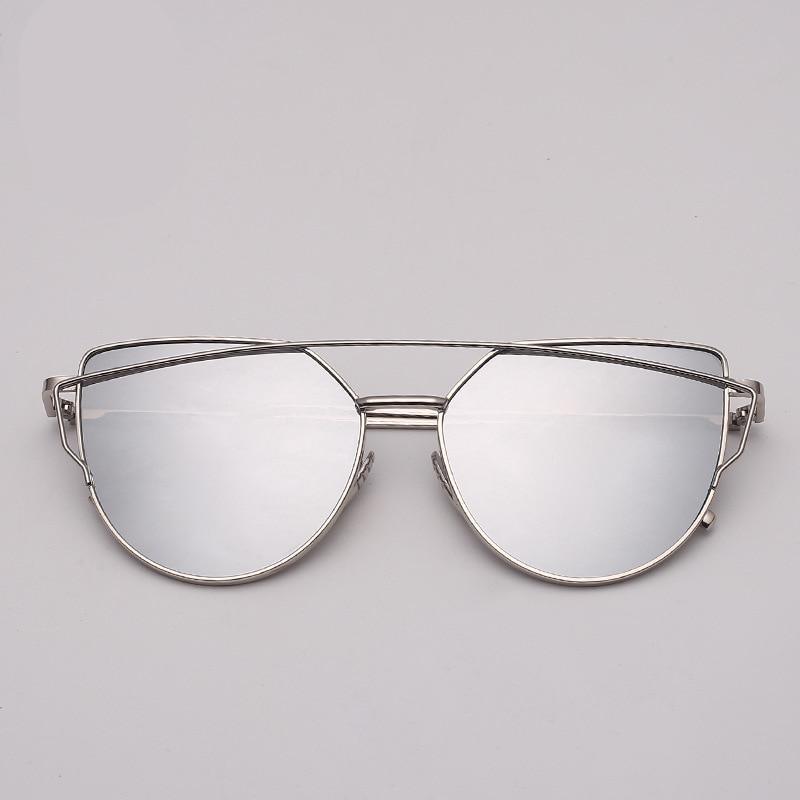 NEW Stevvex Designer Cat eye Sunglasses For Women and Ladies in Vintage Metal Reflective Glasse Mirror Retro Oculos De Sol Gafas Style With UV 400 Protection