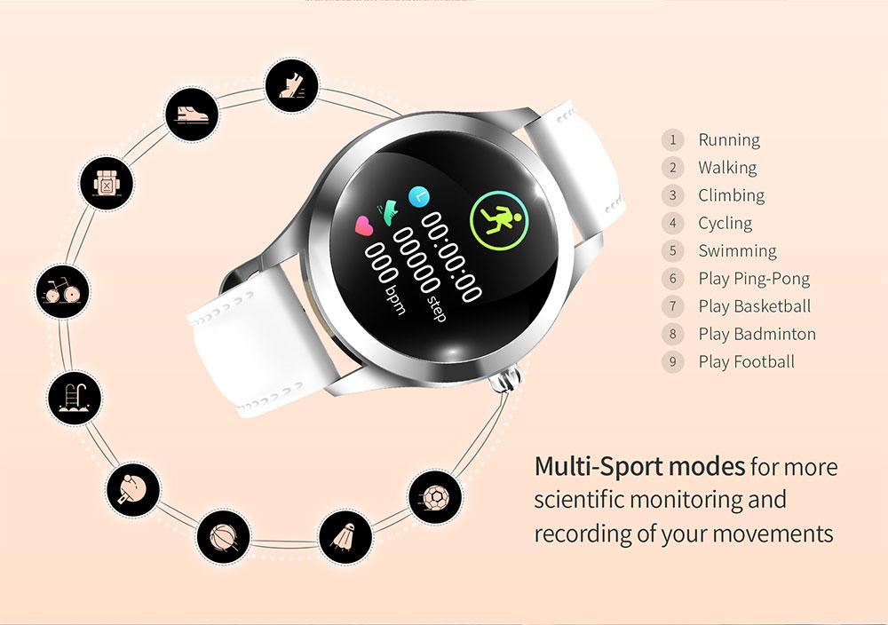 STEVVEX IP68 Waterproof Luxury Elegant Smart Watch For Women Lovely Bracelet Heart Rate Monitor Sleep Monitoring Smartwatch Connect