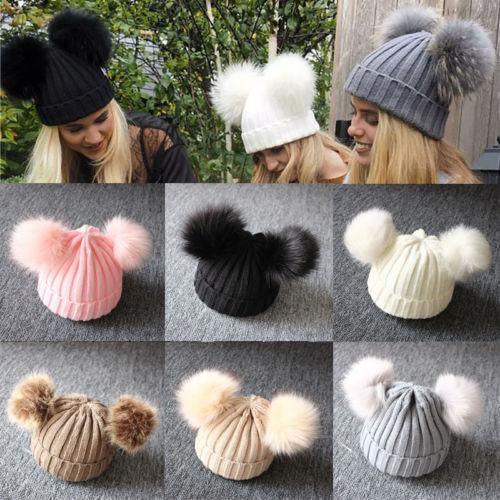 Newborn Baby Kids Girls Winter Warm Knit Hat Ball Beanie Cap Design