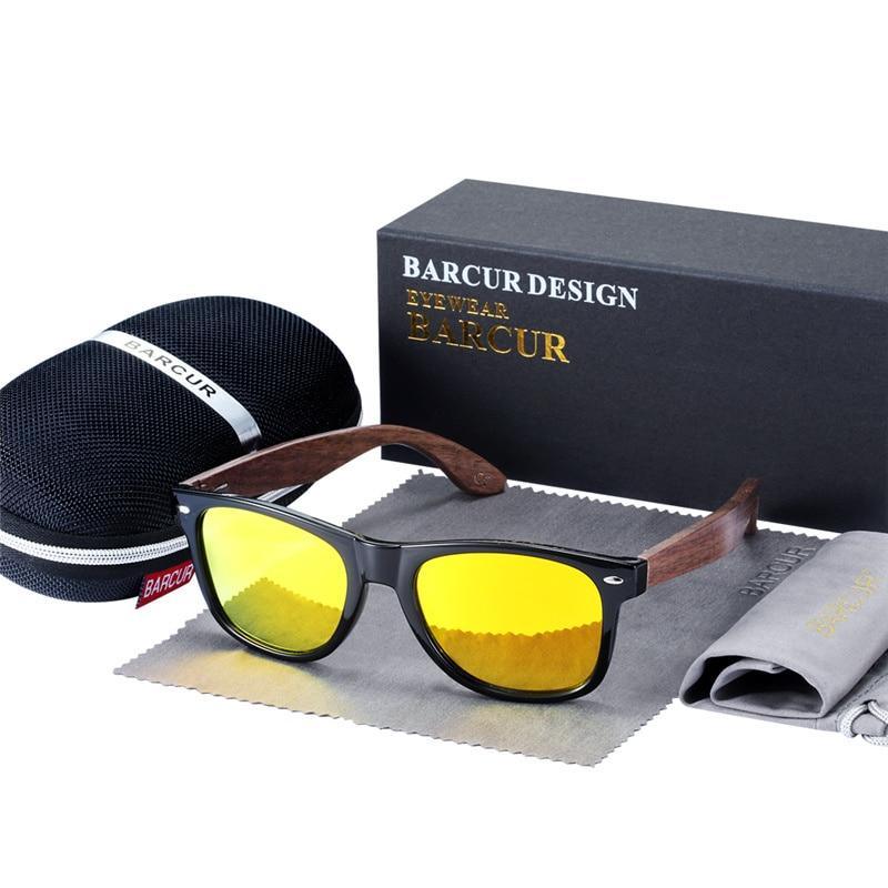 High Quality Bamboo Handmade Walnut Sunglasses For Men and Women with Anti-Reflect Mirror Sunglasses With UV400 Protection