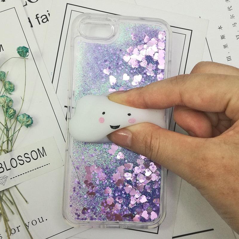 3D Cat Case For Iphone 5s Se 7 7 Plus Case Liquid Quicksand Glitter Silicone Case For Iphone 8 8 Plus X 6 6s Cover Rubber Silicone Phone Case