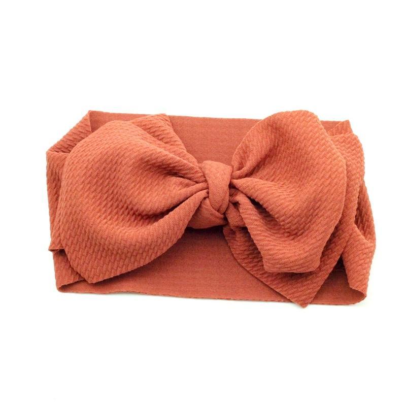 Adjustable Big Bow Headwrap Top Knot Headbands Over Sized Bow Hair Turban for Newborn Girl