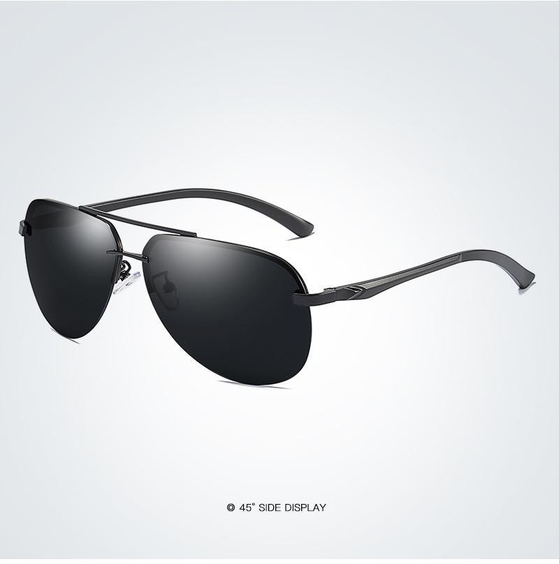 Luxury Aluminium Magnesium Men's Sports Driving Polarized Sunglasses With Stanless Steel Frame Ultra Light Men Glasses In Aviation Pilot Style With UV400 Protection