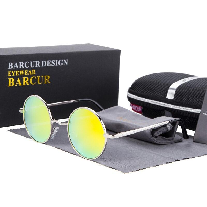 Luxury Elegent Retro Round Sunglasses Mirror Round Sunglasses Polarized Glasses For Men and Women With UV400 Protection