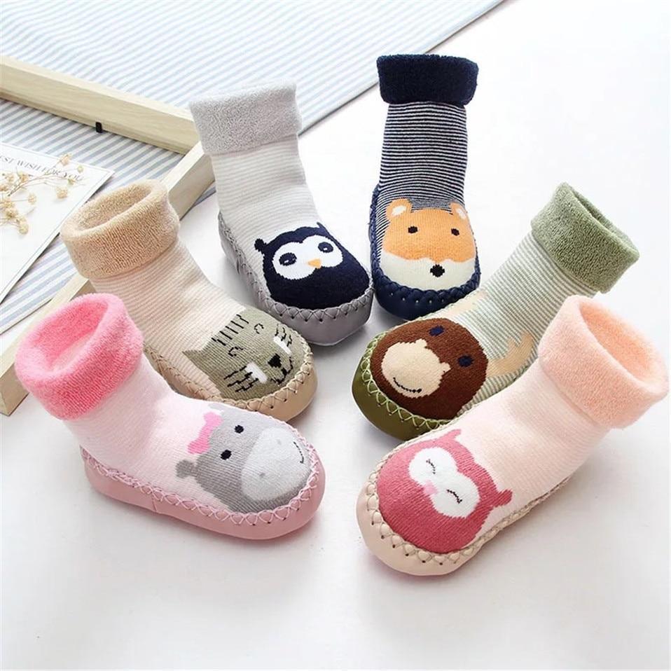 Baby Warm Stretchy Booties Sock With Rubber Soles For Newborn Baby Girl And Boy Socks Slipper