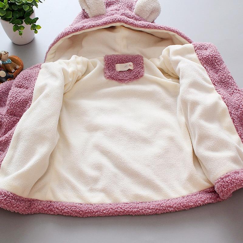 Baby Girls Winter Coats Newborn Baby Thick Velvet Outerwear For Toddler Hoodies For Girls With Heart Print Design For Girls And Babies