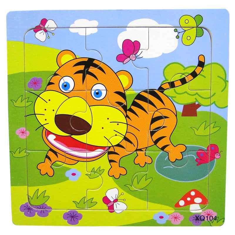 1 Pcs Animal Wooden Puzzles For Children In Wooden 3D Mosaic Puzzles Kids Educational Toys Design For Baby Birthday Gifts