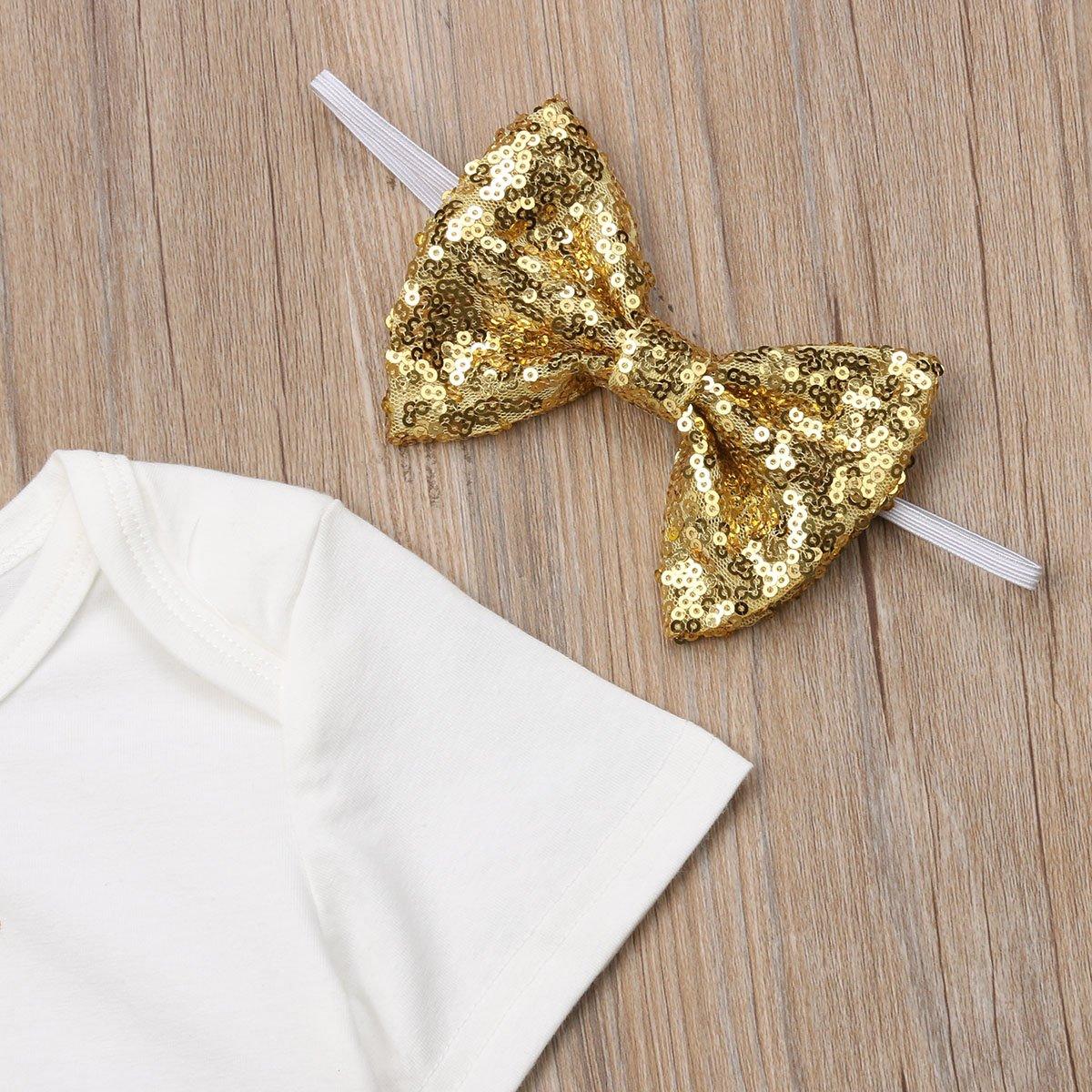 3PCS Cute Newborn Baby Girl Outfits Clothes Tops Bodysuit Shorts Pants Set For Girls WIth Print Dadys Princess