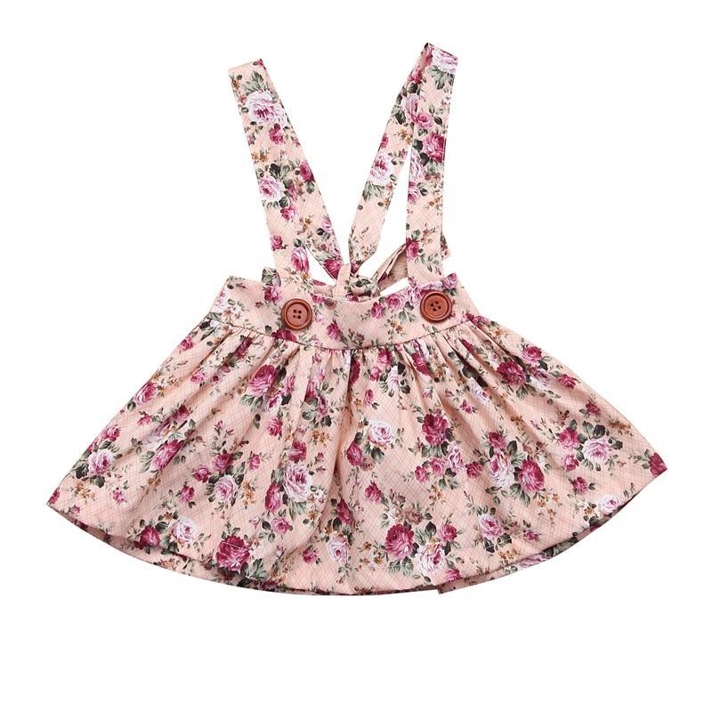 Luxury Modern Summer Fashion Toddler Kids Baby Girls Floral Printing Sleeveless Clothes Party Strap Tutu Dress For Girls