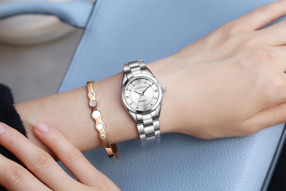 New STEVVEX Women Luxury Rhinestone Stainless Steel Quartz Watches Ladies Business Watch WIth Japanese Quartz Movement For Women and Girls