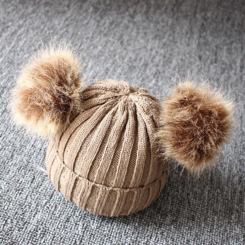 Newborn Baby Kids Girls Winter Warm Knit Hat Ball Beanie Cap Design
